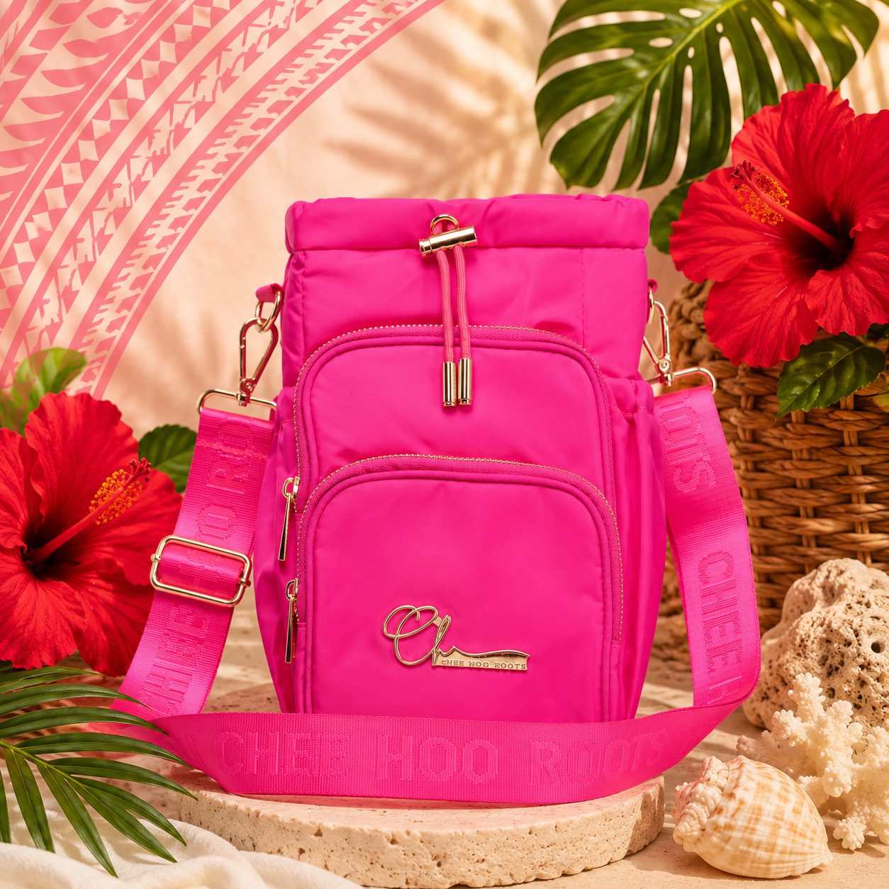 INSULATED 'BIG BACK' BOTTLE BAG - HOT PINK