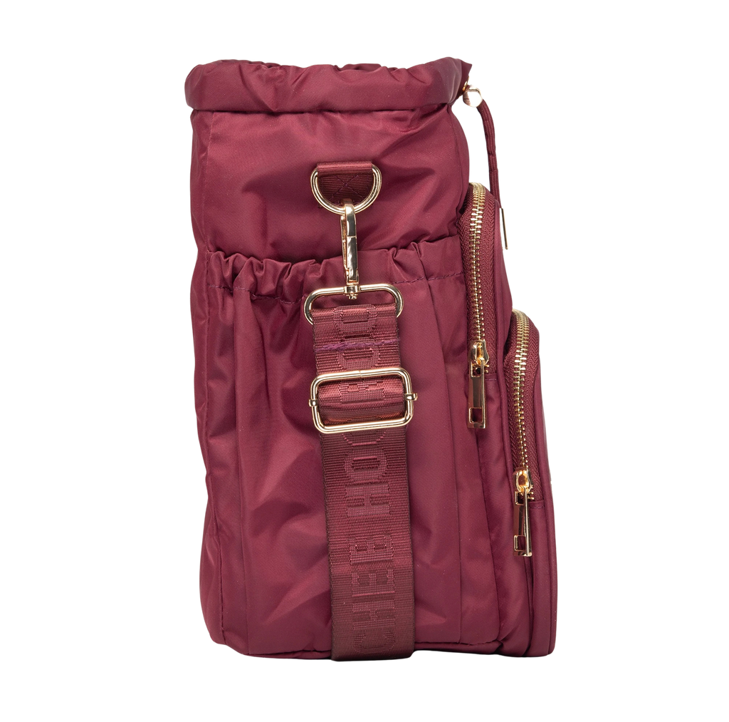 INSULATED 'BIG BACK' BOTTLE BAG - DEEP WINE