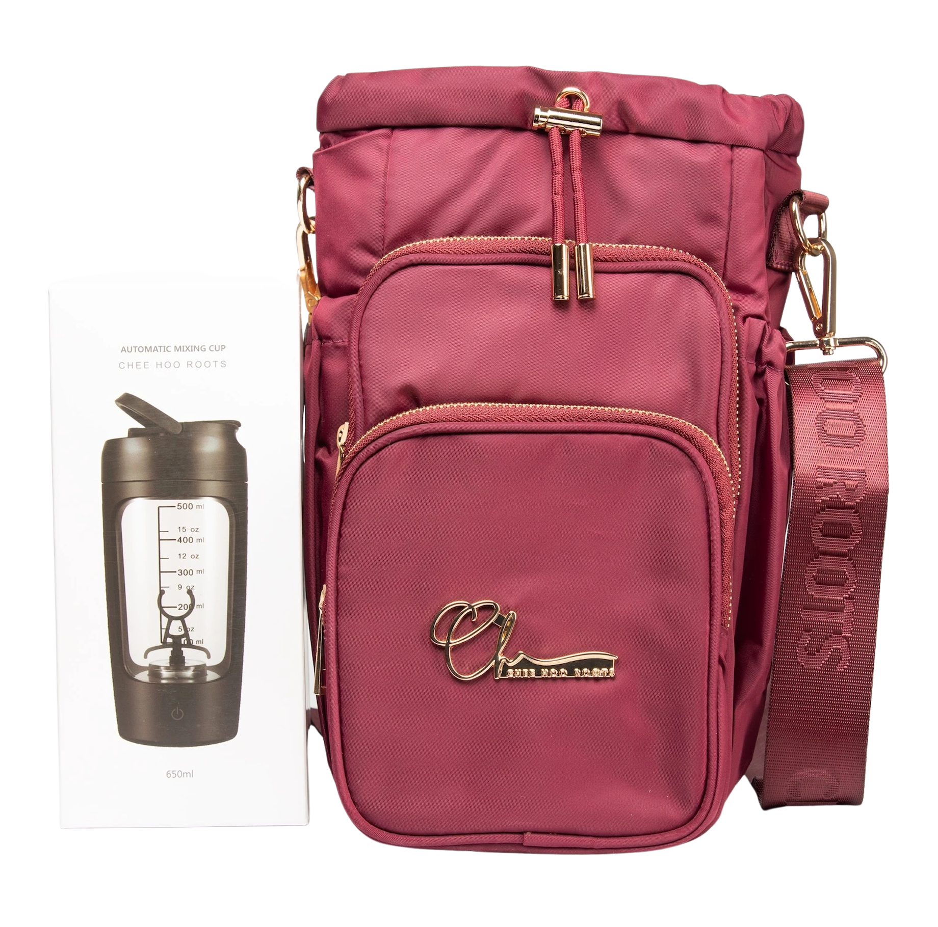 INSULATED 'BIG BACK' BOTTLE BAG - DEEP WINE